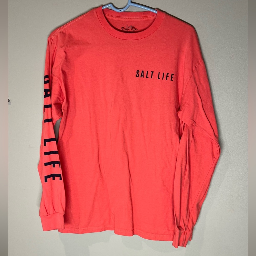 Salt Life Men's Vibrant Coral Long Sleeve Tee